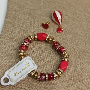 Earrings and bracelet set